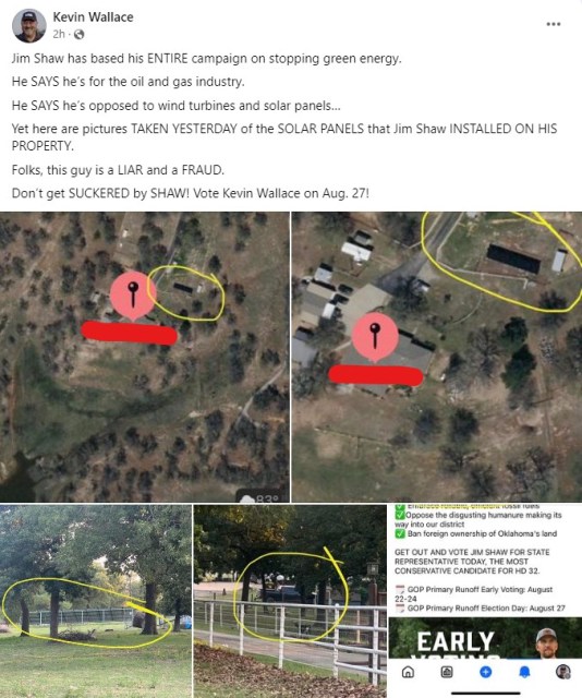 Seeking His 5th Term, House Appropriations & Budget Chair, Kevin Wallace, Doxes Opponent Whose Supporters Gov. Stitt Calls “Political Animals” And Spends $440 Thousand Dollars To Win Re-Election