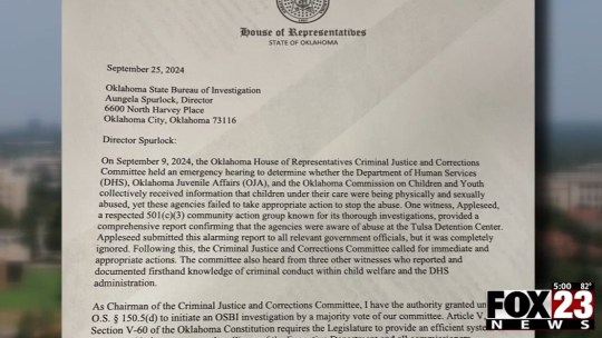 Rep. Humphrey Calls for DHS Oversight in Oklahoma